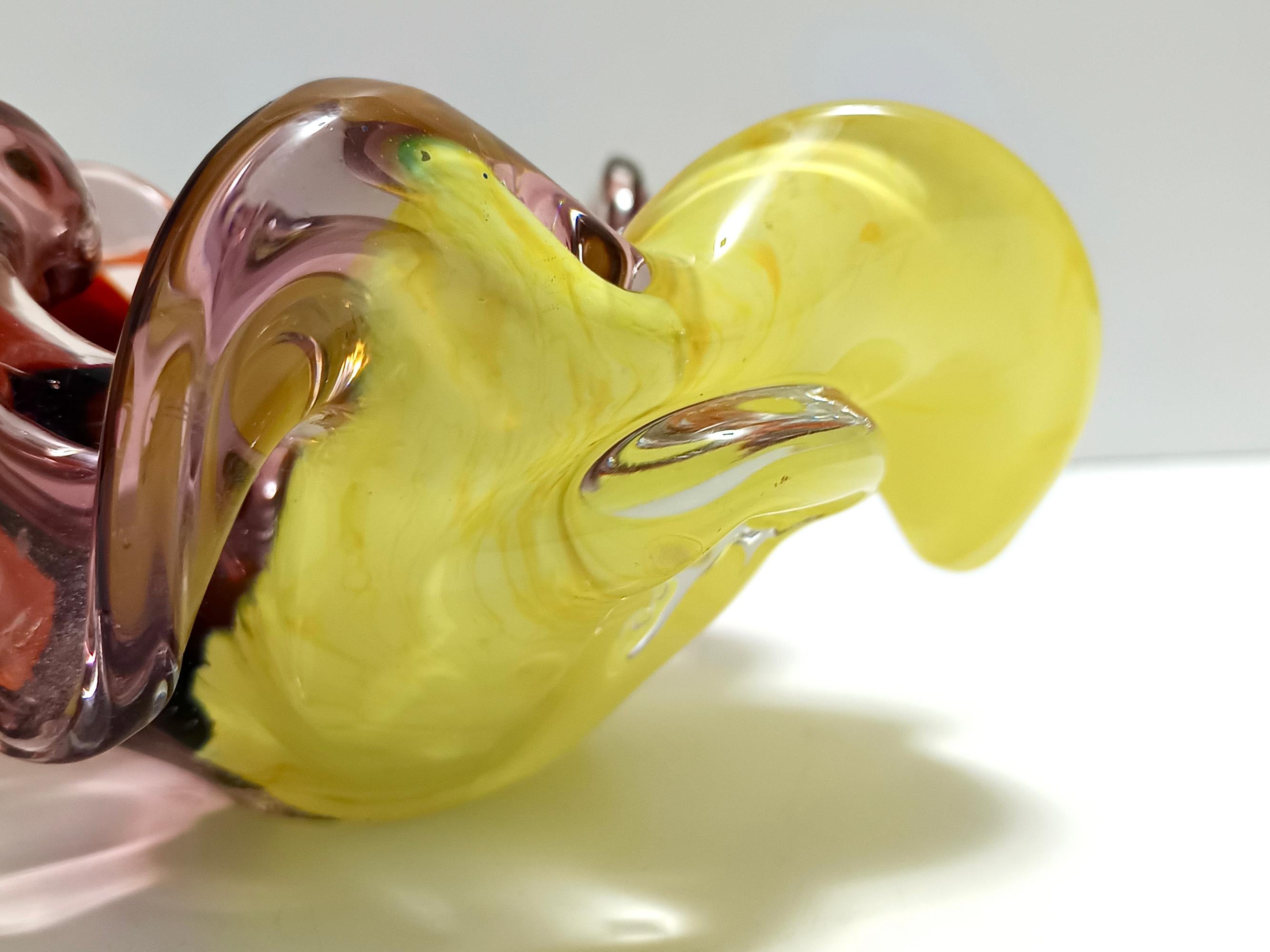Grand cendrier polychrome en verre de Murano / Vide-Poche attr. à Toso, Italie en vente 6