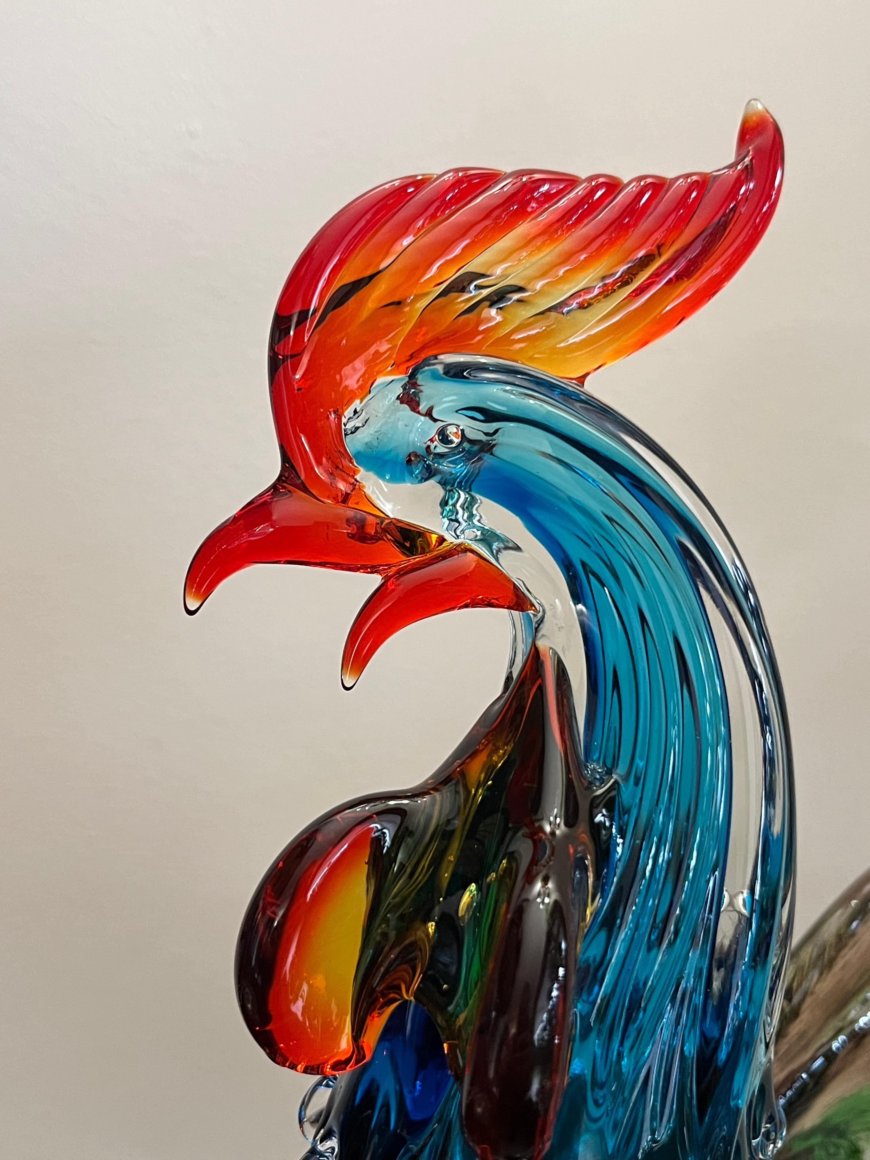 Gran gallo de cristal de Murano policromado, Italia, años 70 en Bueno Estado en Palermo, IT