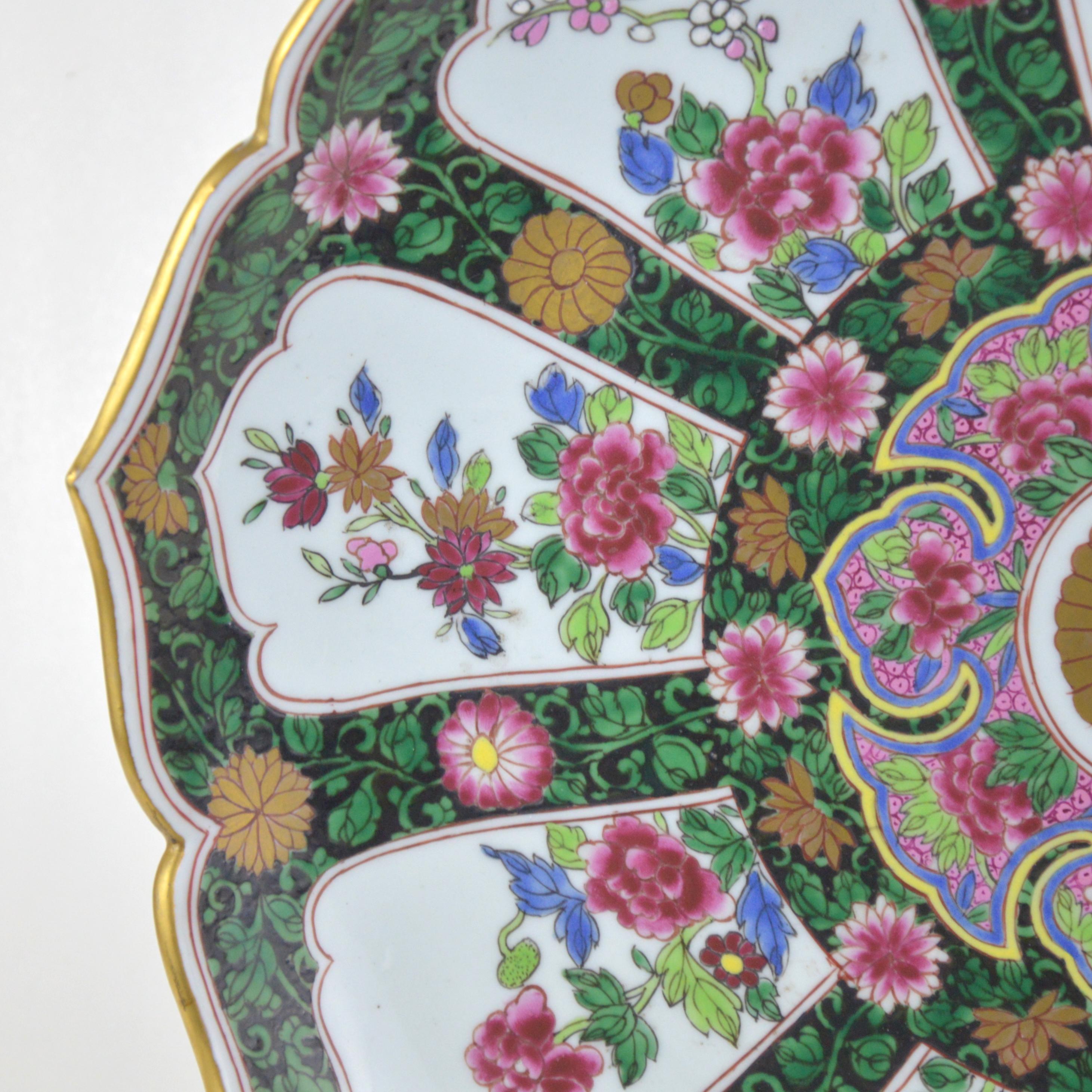 Polychromed Large Polychrome Porcelain Chinese Style Samson Dish, circa 1900 For Sale