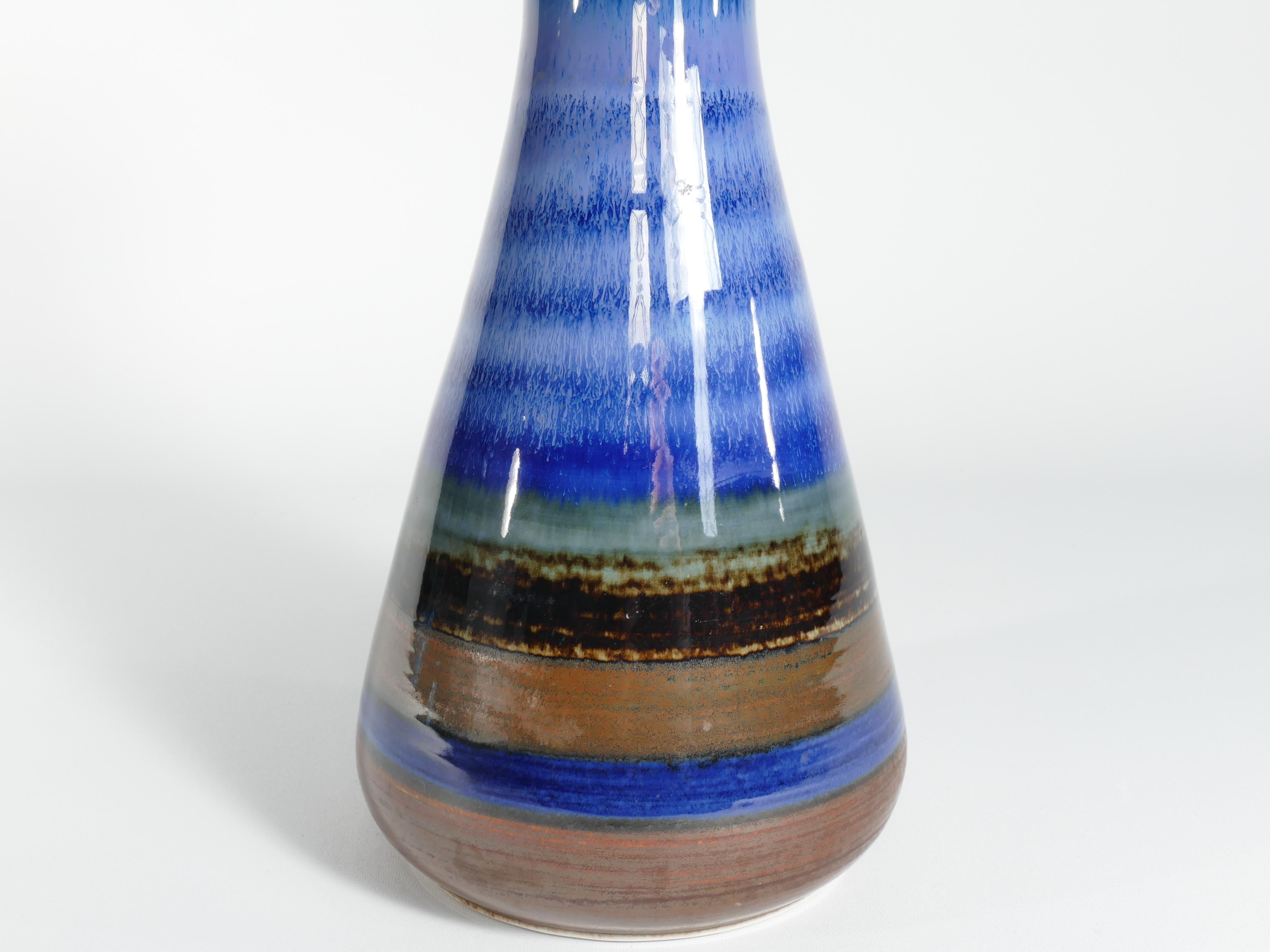 Large Polychrome Stoneware Vase by Gösta Millberg, Rörstrand, Sweden, 1960s For Sale 5