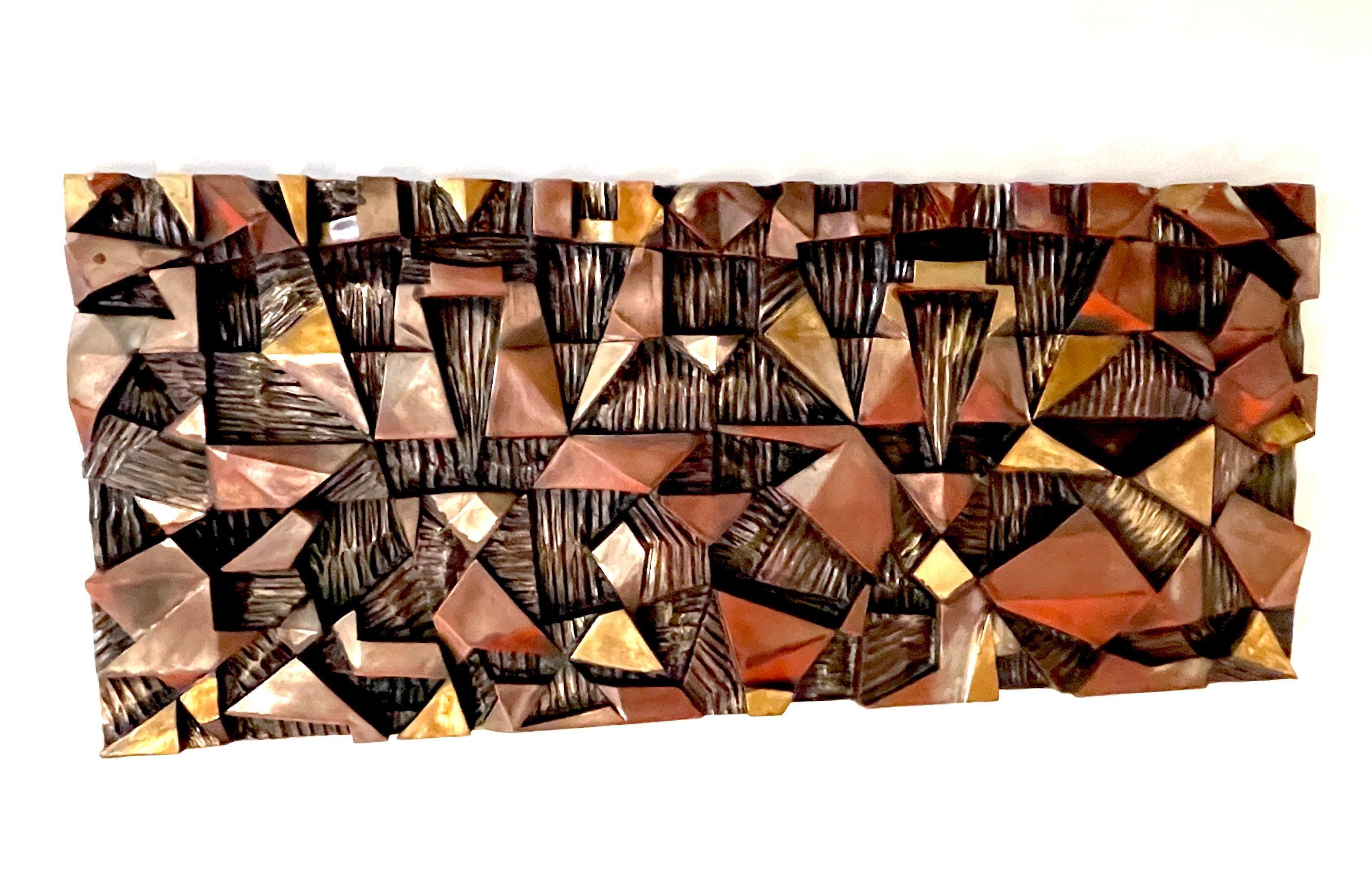 Large Polychromed / Lacquered Fiberglass Brutalist Wall Sculpture For Sale 3