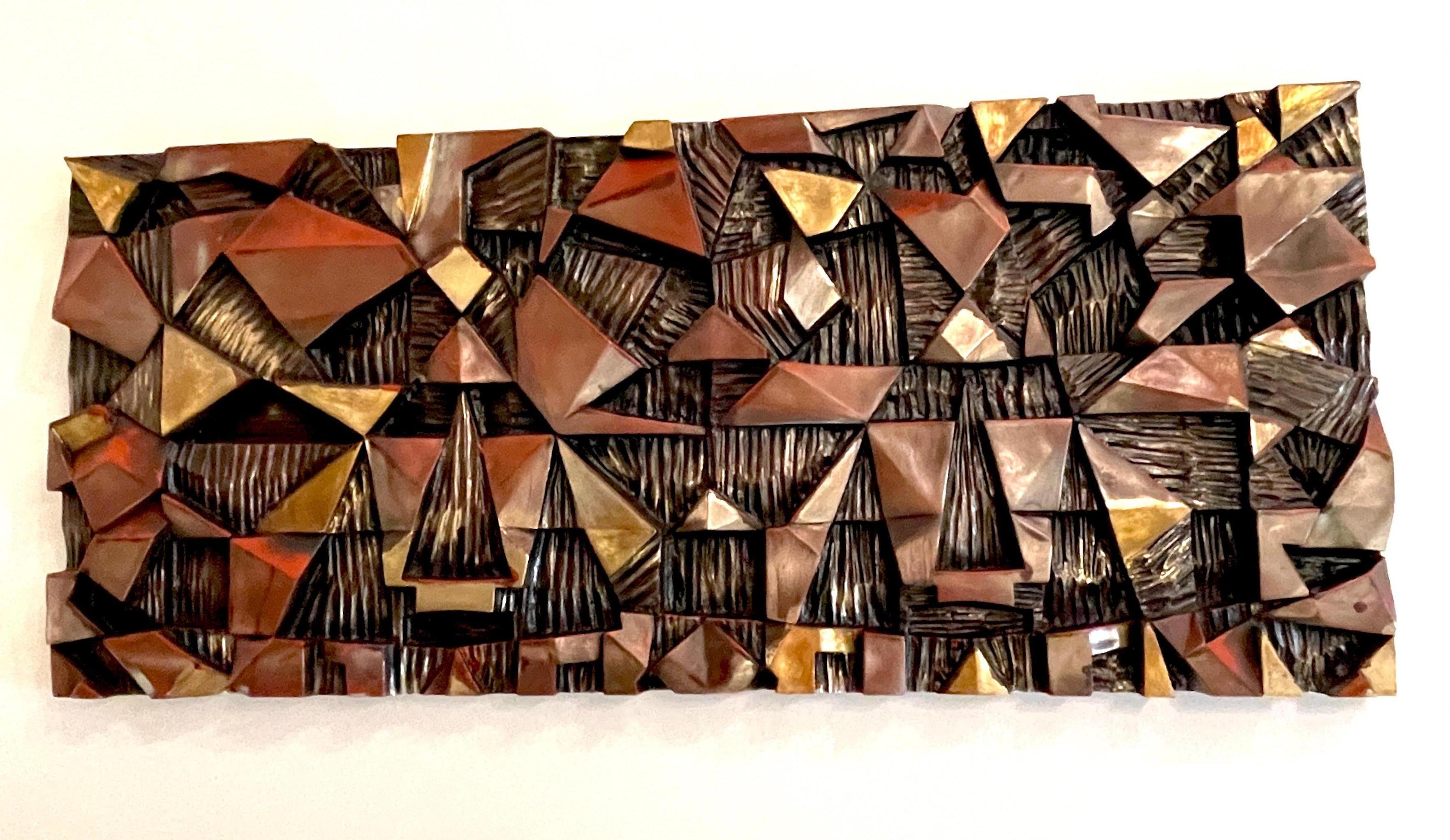 Large Polychromed / Lacquered Fiberglass Brutalist Wall Sculpture For Sale 4