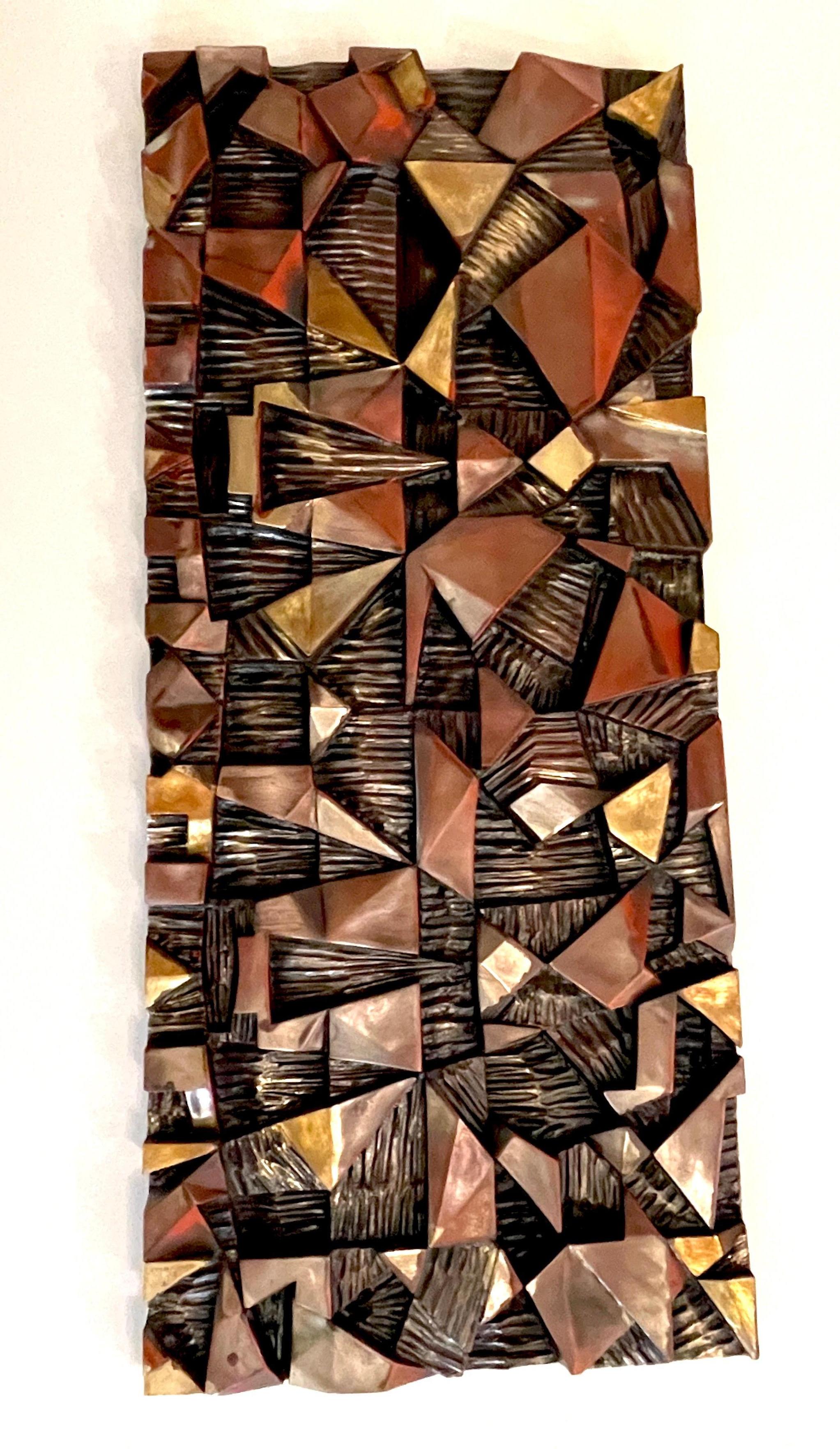 Large Polychromed / Lacquered Fiberglass Brutalist Wall Sculpture For Sale 5