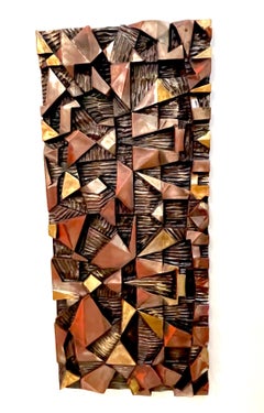 Large Polychromed / Lacquered Fiberglass Brutalist Wall Sculpture