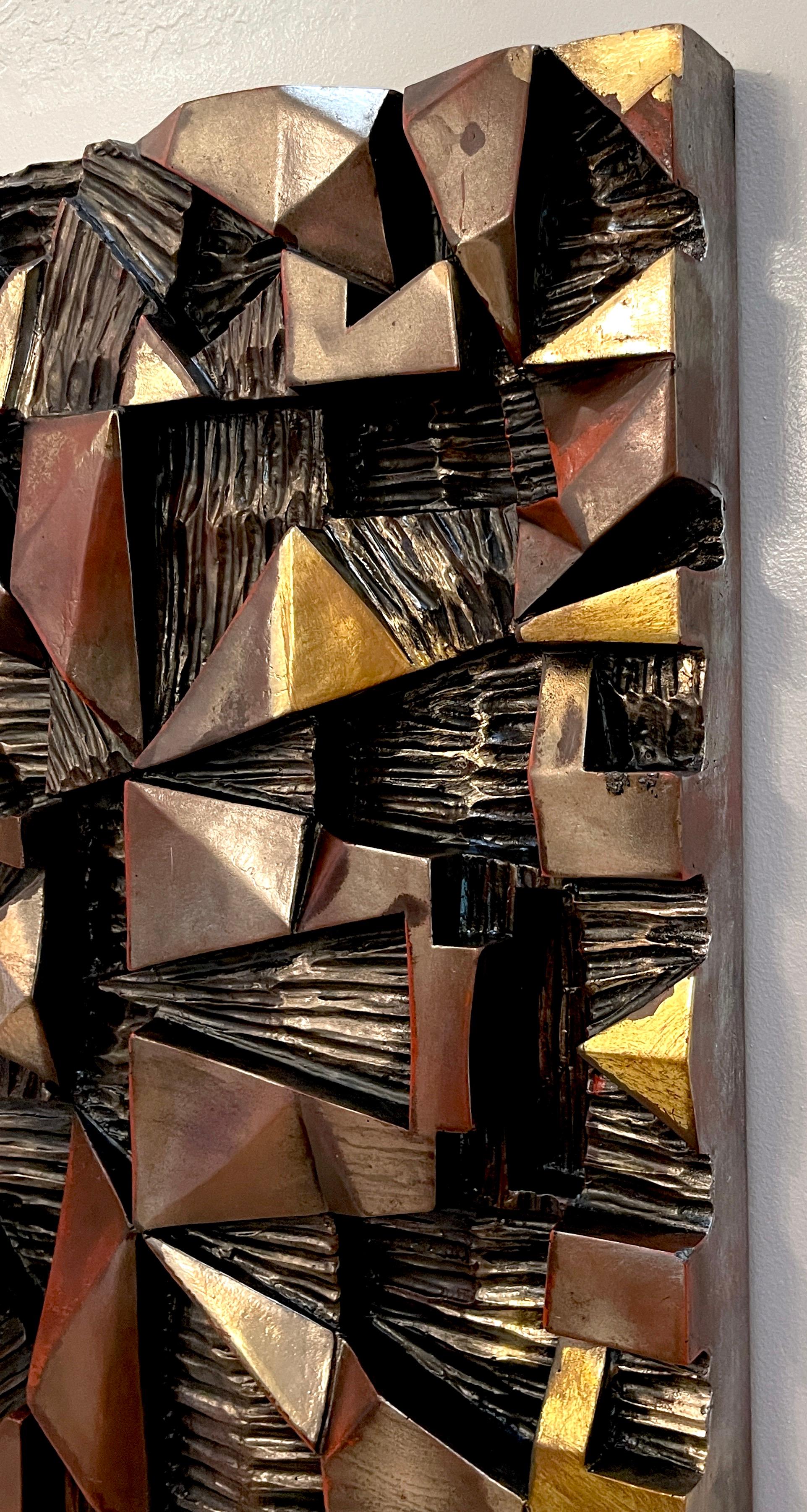 Large Polychromed / Lacquered Fiberglass Brutalist Wall Sculpture In Good Condition For Sale In West Palm Beach, FL