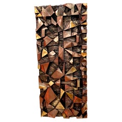 Large Polychromed / Lacquered Fiberglass Brutalist Wall Sculpture