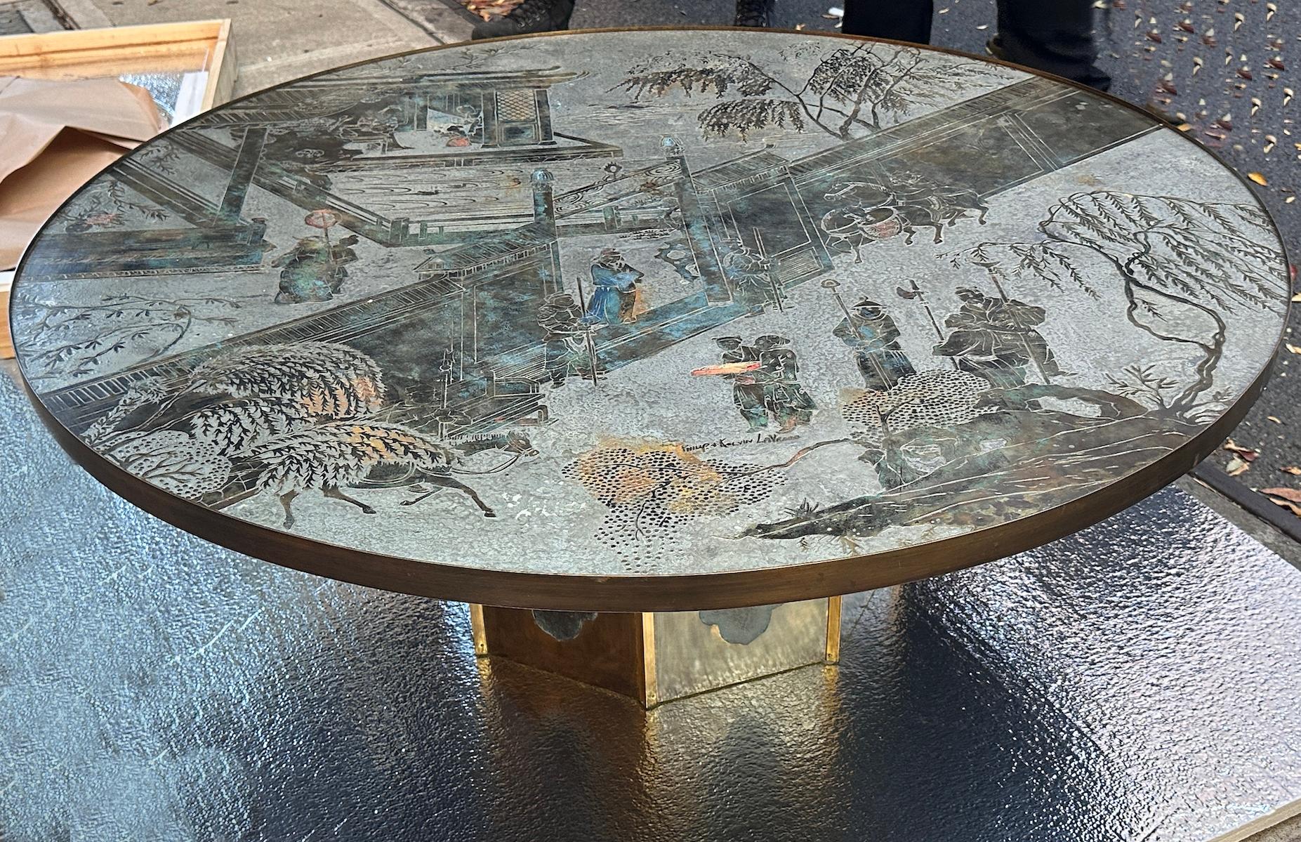 Large Polychromed Laverne Table For Sale 1