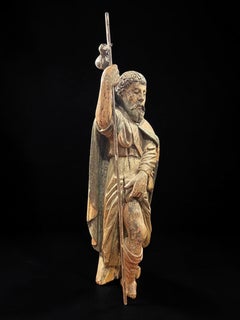 Large polycromed wood statue of Saint Roch, 17th-century Baroque period