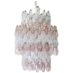 Large Polyhedr Venini Glass Chandelier Lamp Light Poliedri by Carlo Scarpa