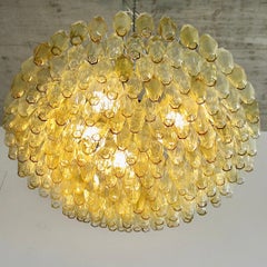 Grande lampadario poliedrico in vetro ambrato di Carlo Scarpa