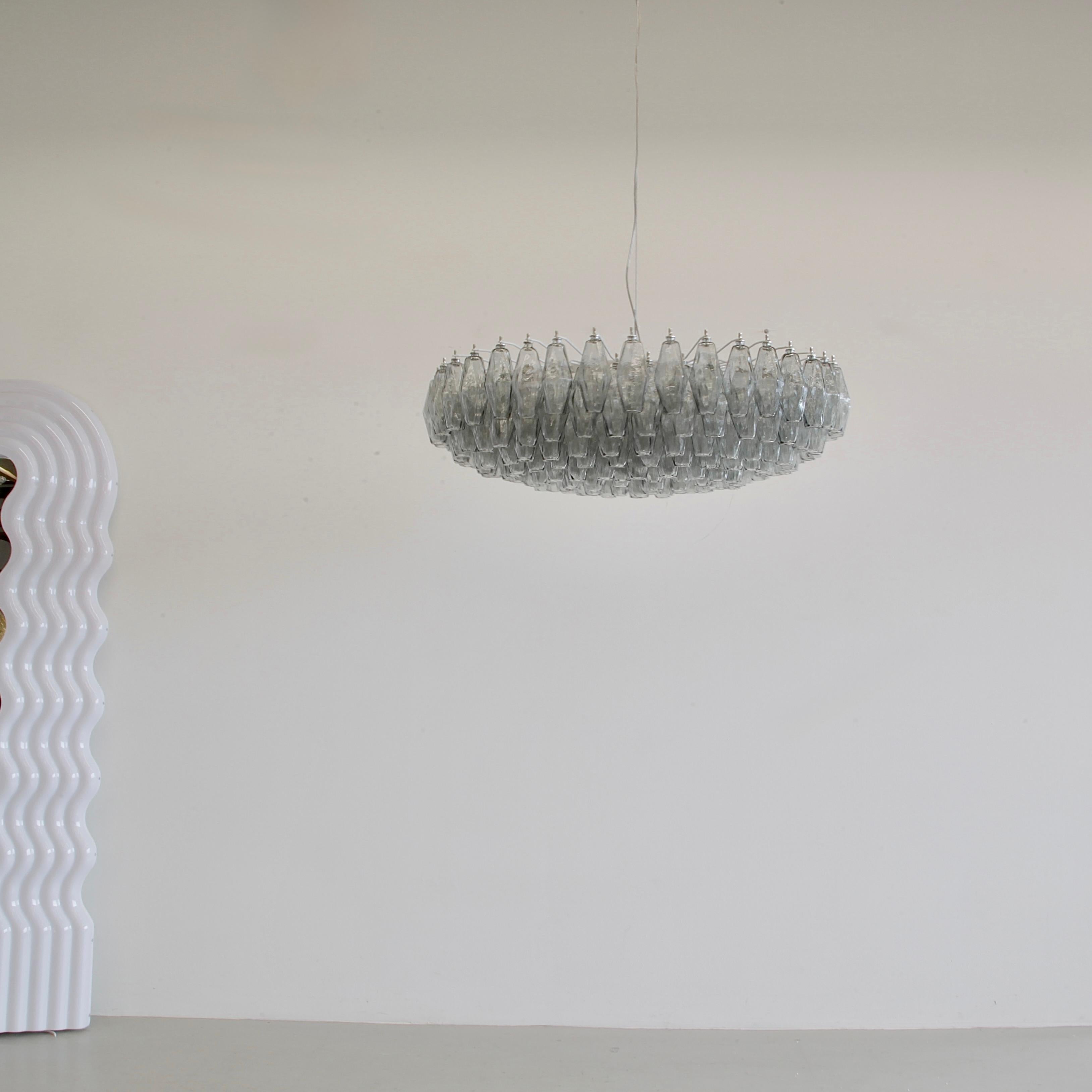 Modern Large Polyhedron Glass Chandelier For Sale