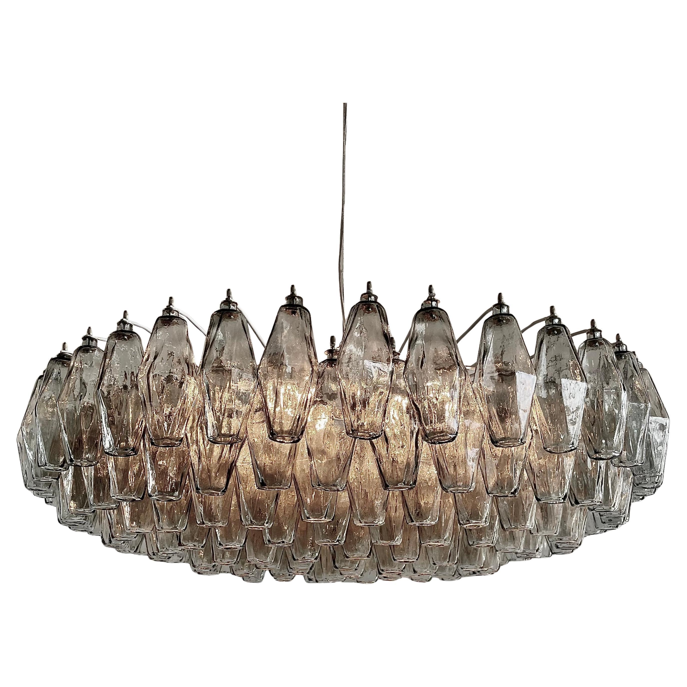 Large Polyhedron Glass Chandelier