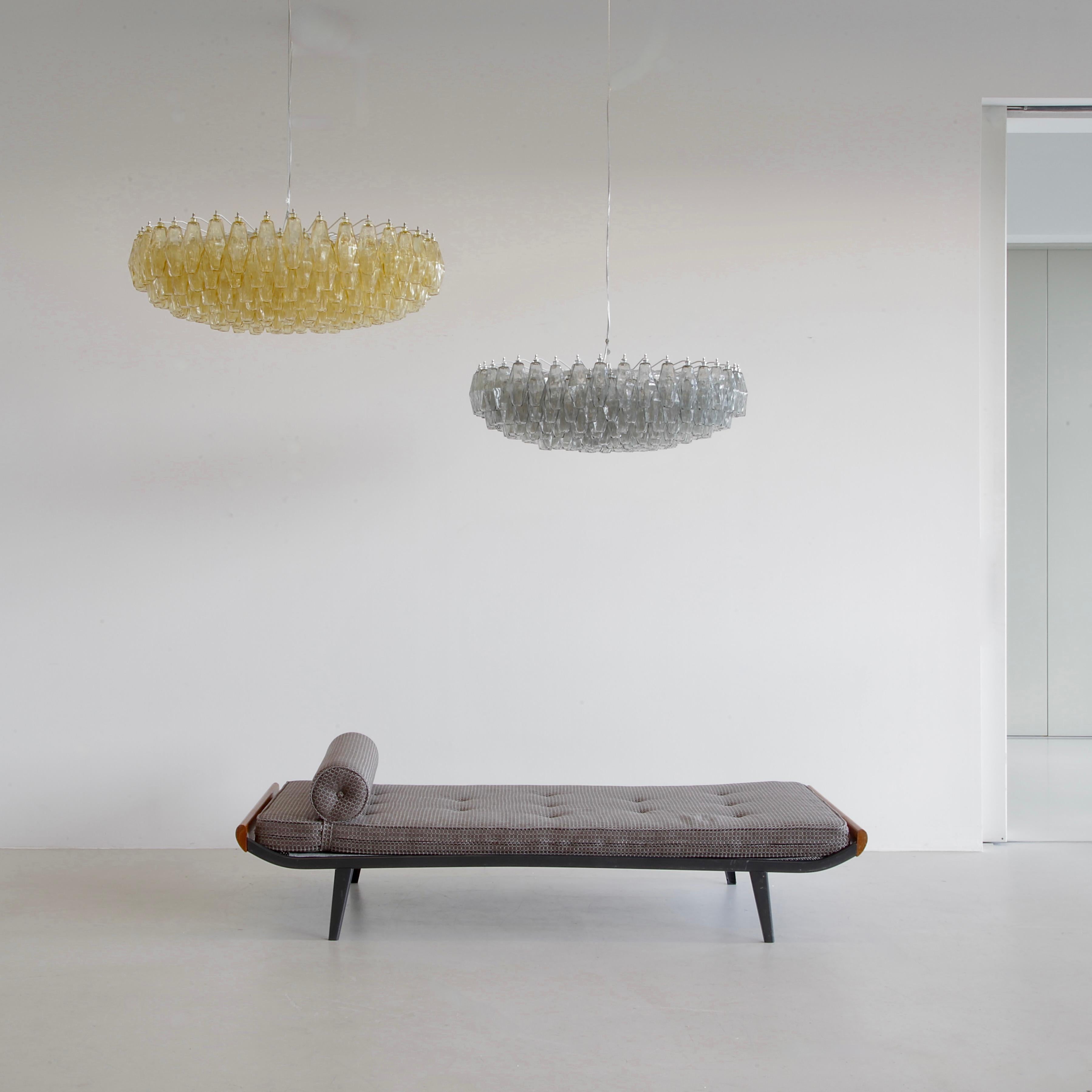 Large Polyhedron Grey Glass Chandelier by Carlo SCARPA 2
