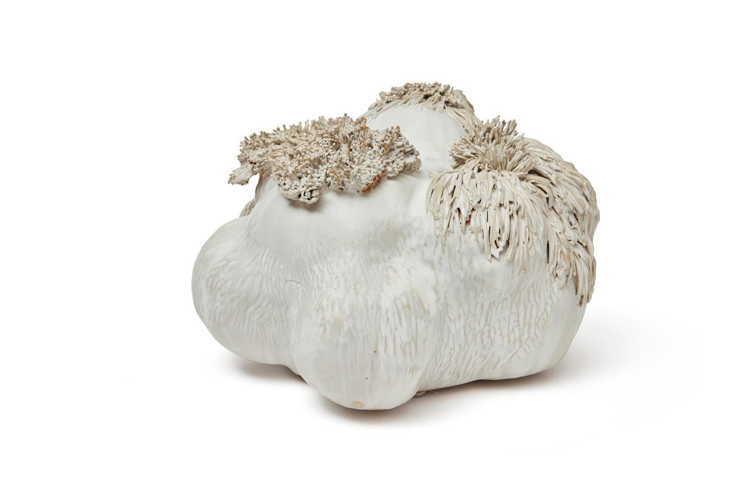 Contemporary Large Pom Sculpture in Glazed Ceramic by Trish DeMasi For Sale
