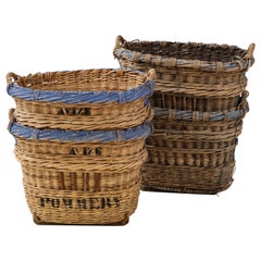 Antique Large Pommery Champagne Grape Harvest Baskets, Reims, France, c. 1920-30