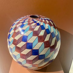 Large Pompei Moon Jar Hand Painted Ceramic Italy Contemporary Majolica
