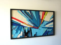 Modern Abstract Handwoven Art Rug, circa 1970s
