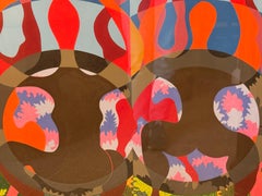 Large Pop Art Acrylic Painting "Danza Circolare" by Julián Pacheco, Italy 1973