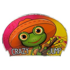 Large Pop Art Crazy Frog Advertising Sign - Two Sided - Italy 1980s