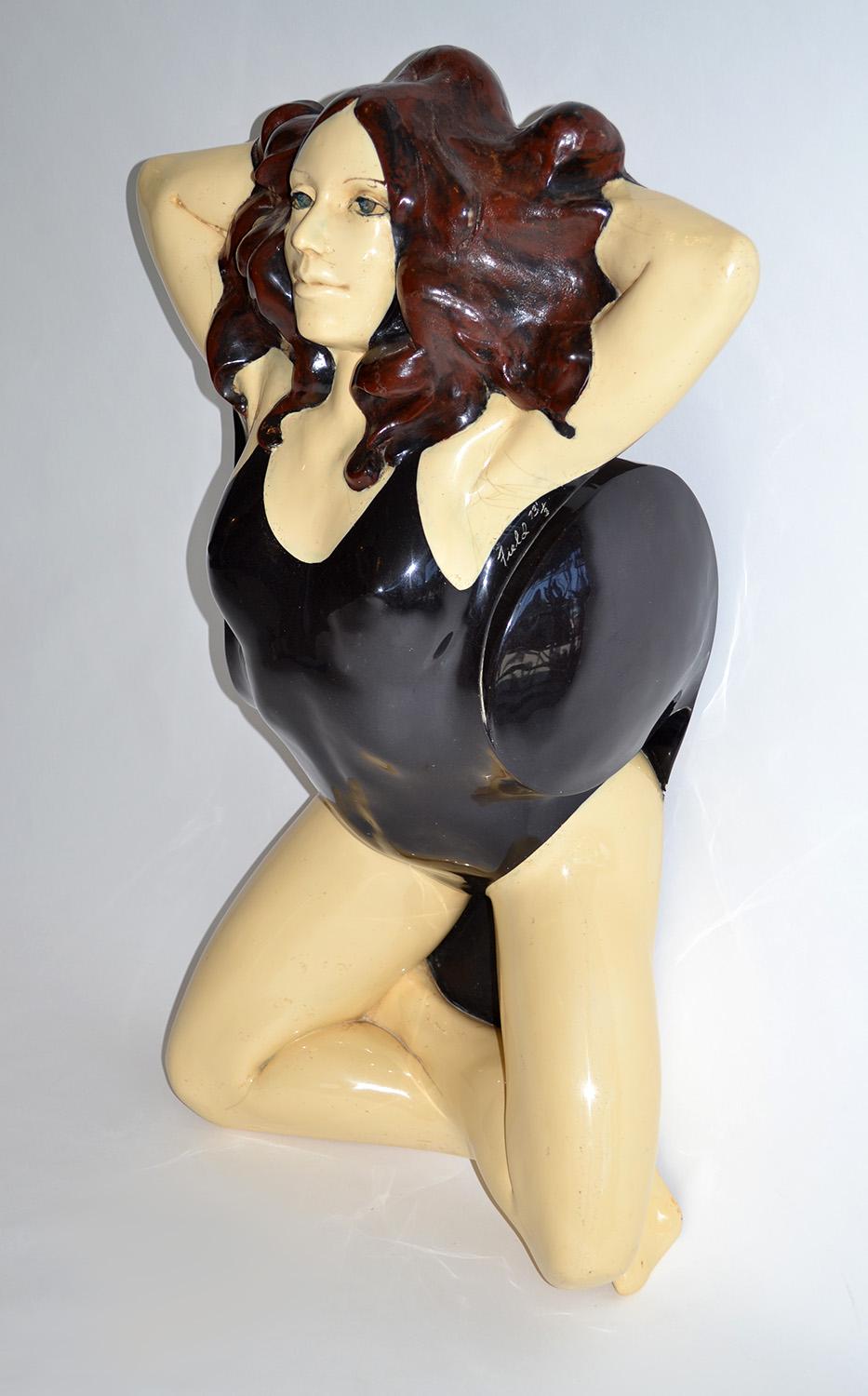 American Large Pop Art Painted Fiberglass Female Sculpture After Allen Jones, USA 1973 For Sale
