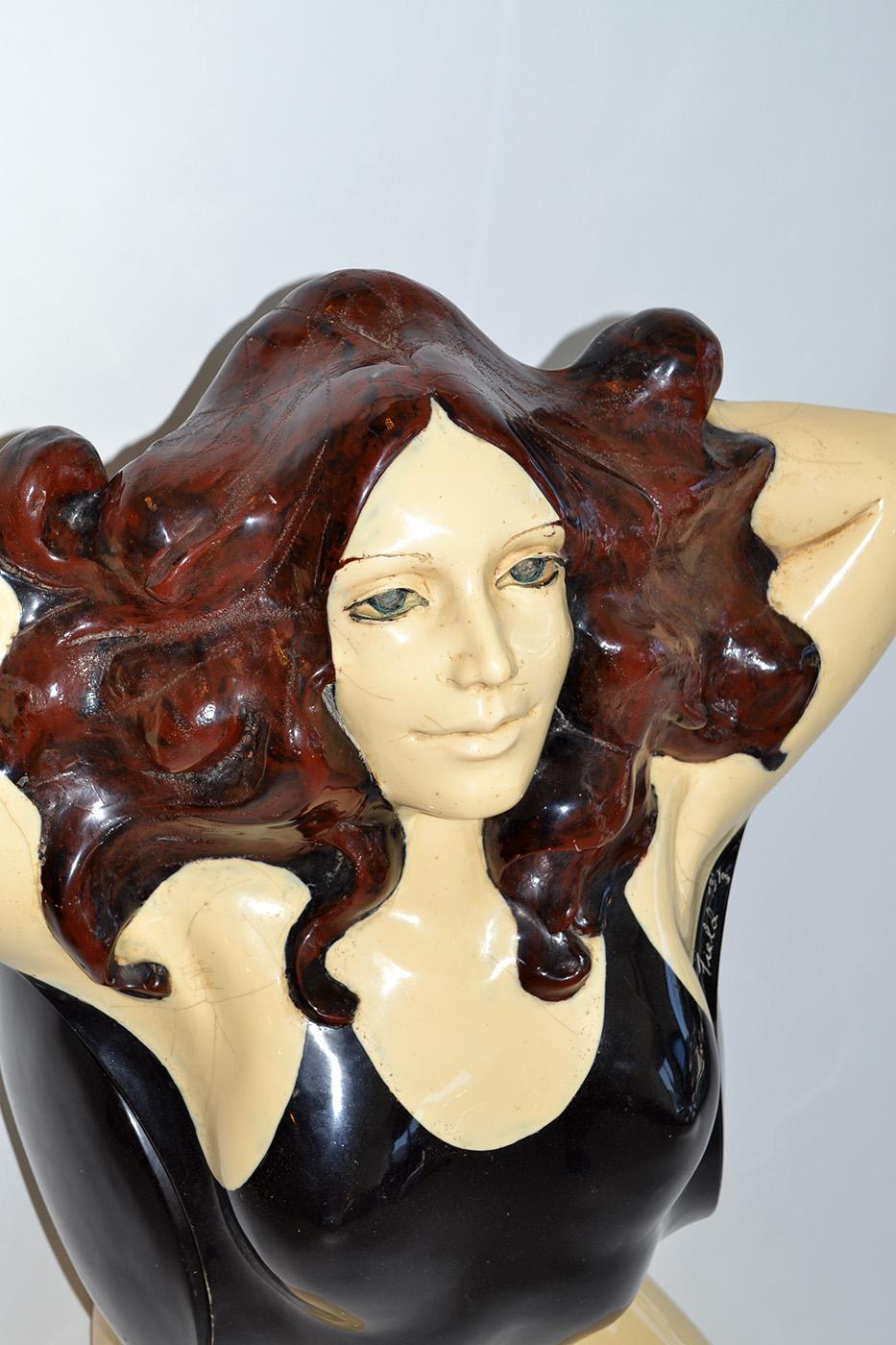 Large Pop Art Painted Fiberglass Female Sculpture After Allen Jones, USA 1973 In Good Condition For Sale In Fort Lauderdale, FL