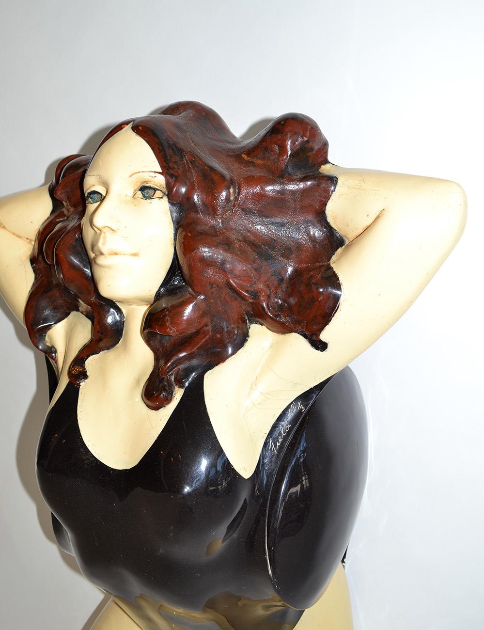 Late 20th Century Large Pop Art Painted Fiberglass Female Sculpture After Allen Jones, USA 1973 For Sale