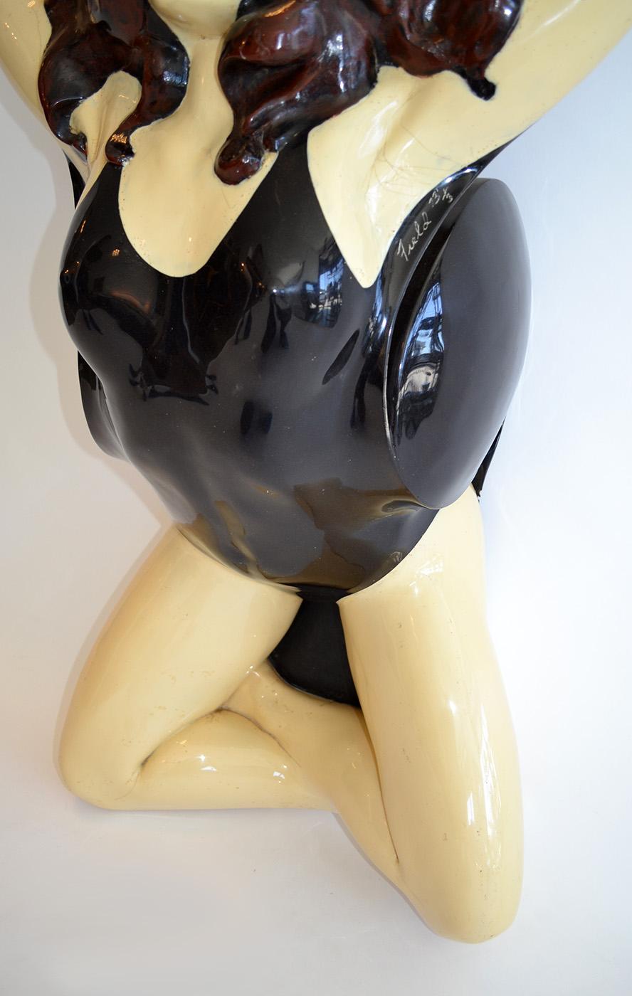 Large Pop Art Painted Fiberglass Female Sculpture After Allen Jones, USA 1973 For Sale 1