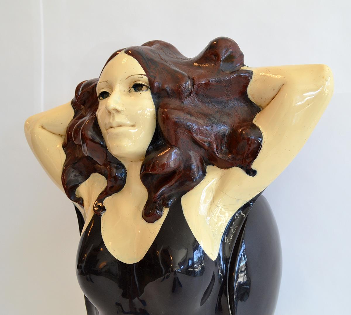 Large Pop Art Painted Fiberglass Female Sculpture After Allen Jones, USA 1973 For Sale 2
