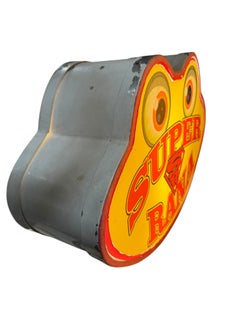 Large Pop Art Super Rana Frog Face Advertising Sign - Two Sided - Italy 1980s