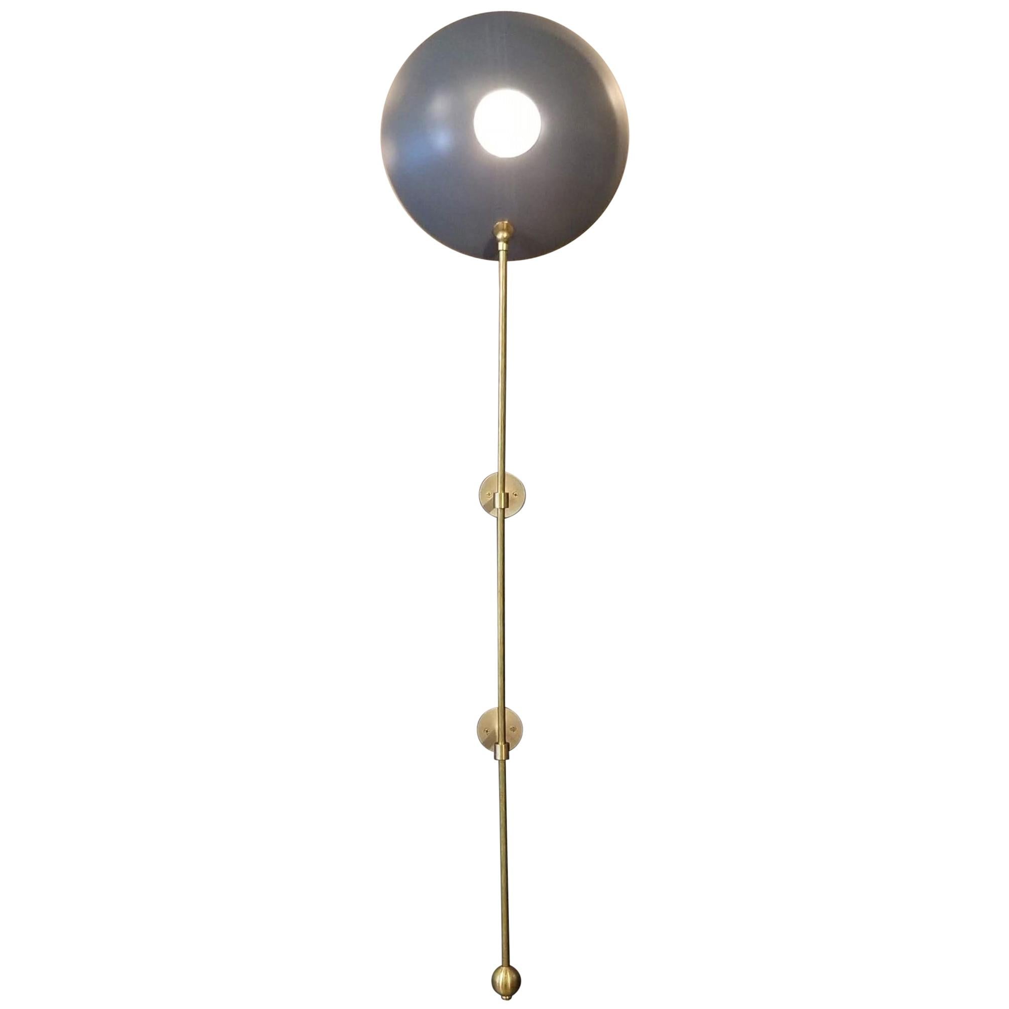 Large "POP" Wall Sconce in Brass and Gray Enamel by Blueprint Lighting