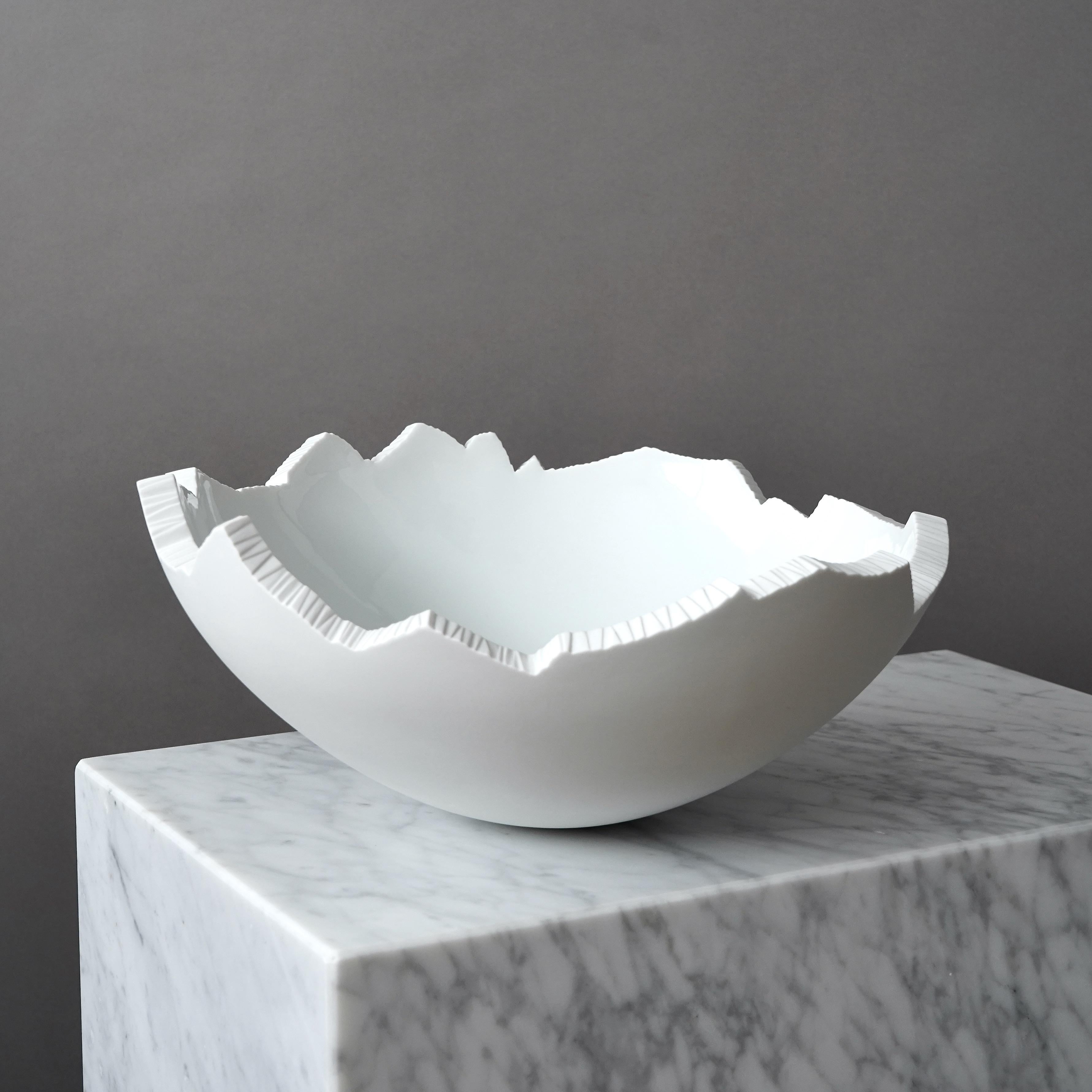 Céramique Grand bol en porcelaine de Jens Flemming Sörensen. Royal Copenhagen, Danemark Années 1980 en vente