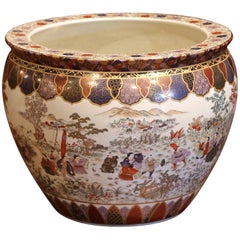 Großes chinesisches Porzellan-Fischglas mit klassisch-orientalischen Verzierungen