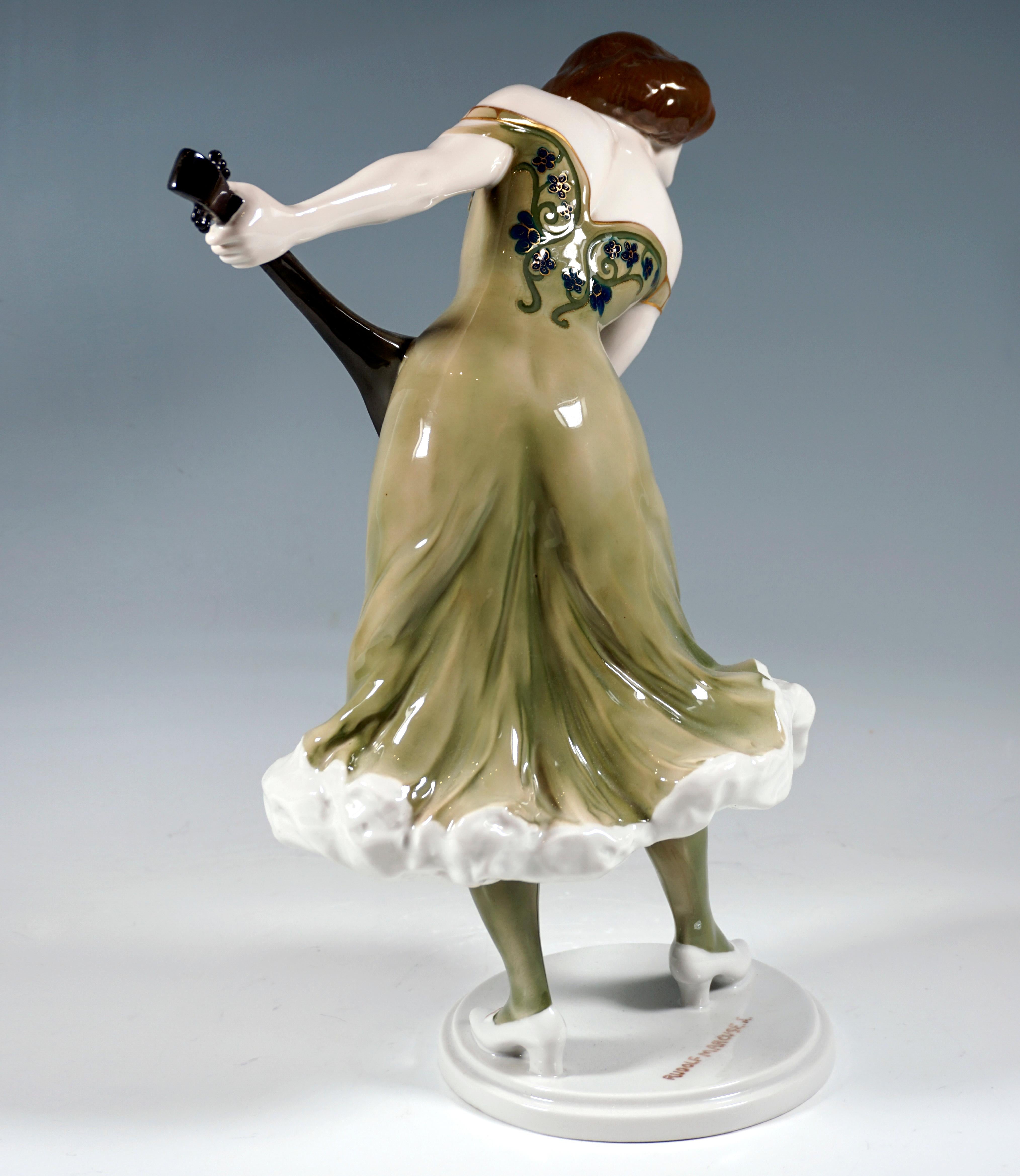 Art Nouveau Large Porcelain Figurine 'Cabaret', by R. Marcuse, Rosenthal Selb Germany, 1920 For Sale