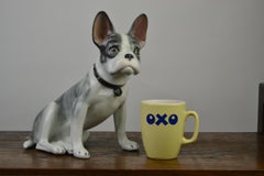 Large Porcelain French Bulldog by Pfeffer Gotha, Early 20th Century, Germany