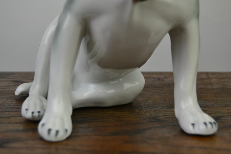 Large Porcelain French Bulldog by Pfeffer Gotha, Early 20th Century, Germany  For Sale 3