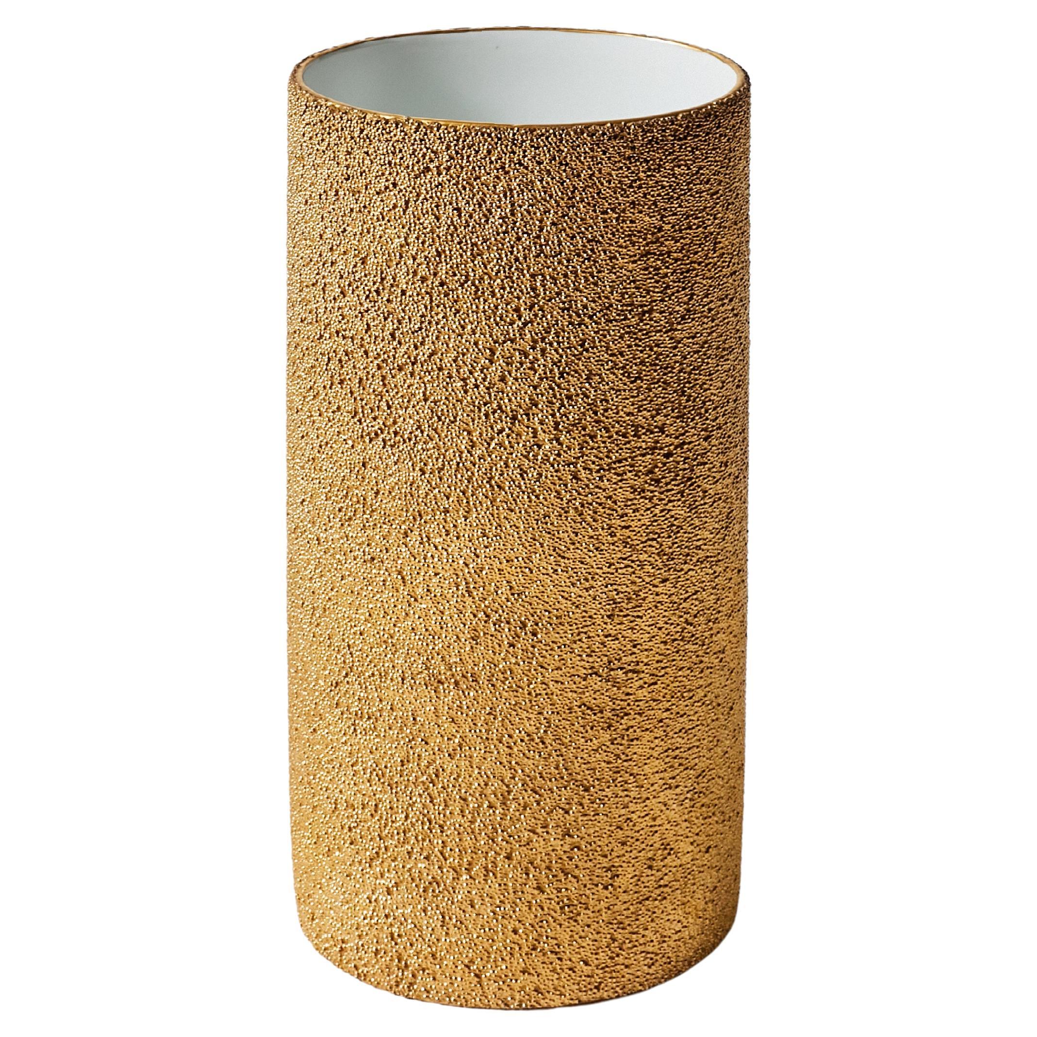 Große Studio-Vase aus goldenem Porzellan von Rosenthal