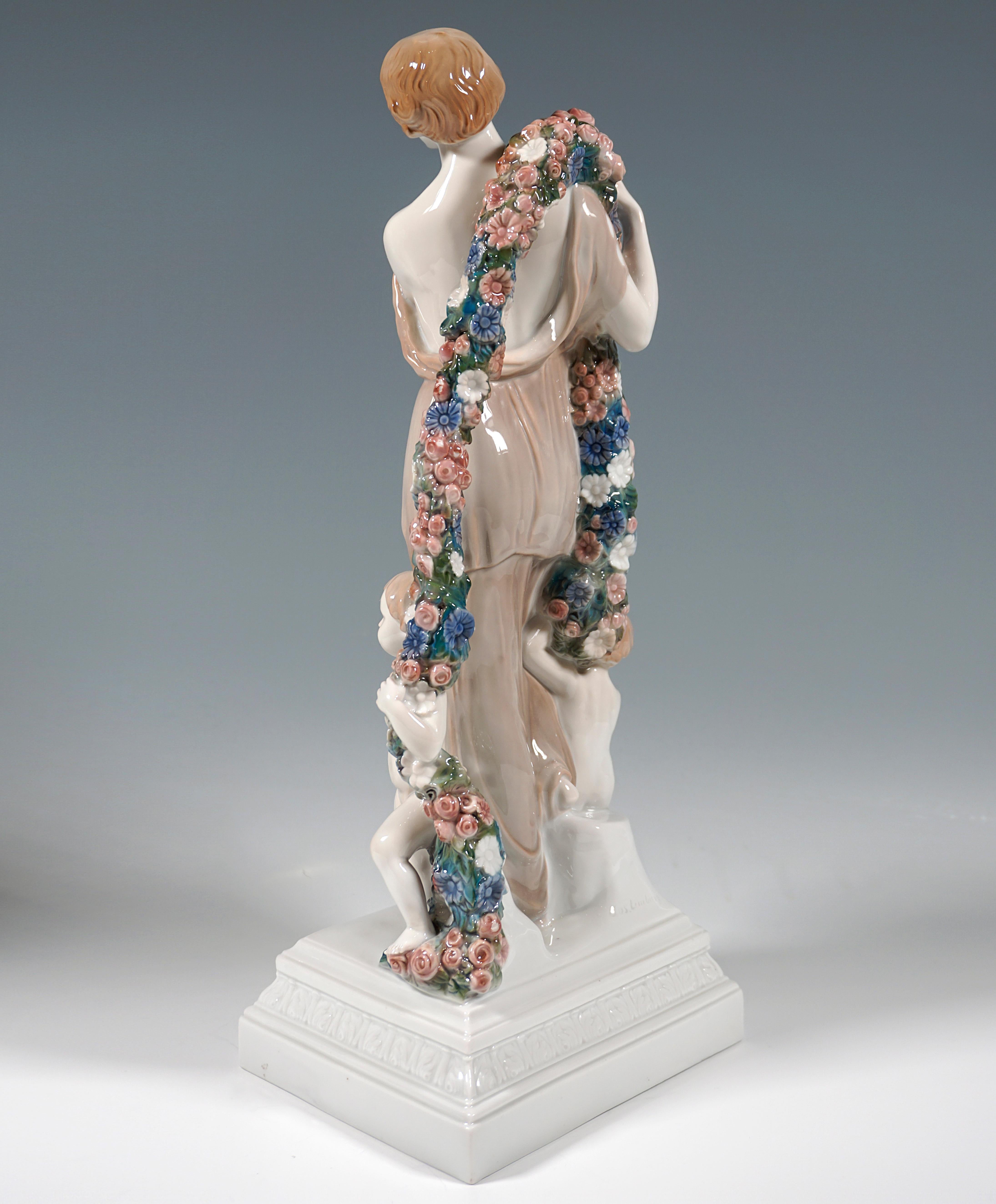 Hand-Crafted Large Porcelain Group 'Joy of Life' by J. Limburg Rosenthal Selb Germany Ca 1923 For Sale