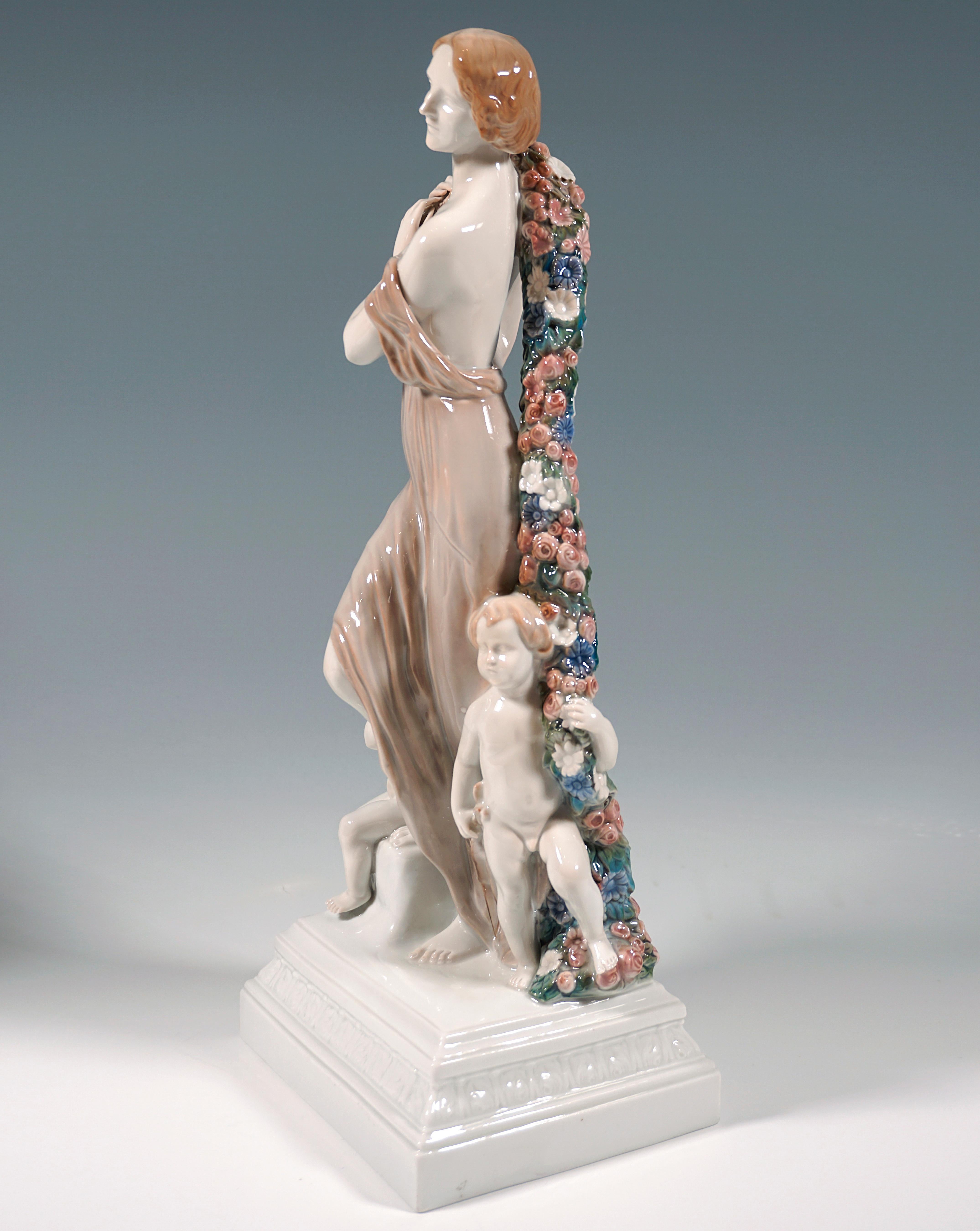 Hand-Crafted Large Porcelain Group 'Joy of Life' by J. Limburg Rosenthal Selb Germany Ca 1923 For Sale