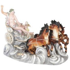 Large Porcelain Group of Apollo and His Chariot in the Style of Meissen