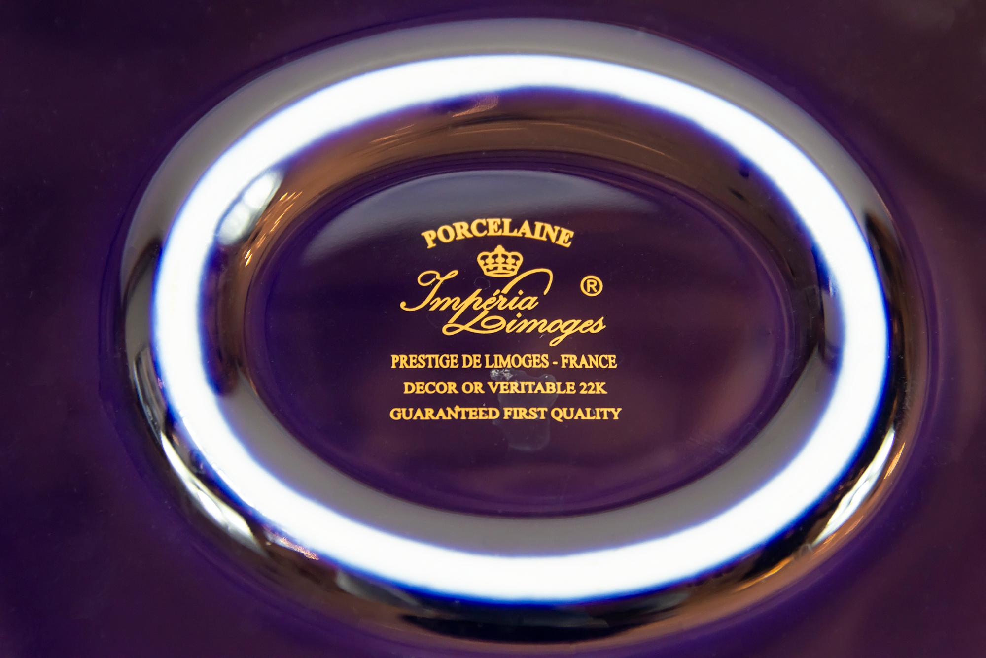 Große Porzellanschmuckkästchen mit 22-karätigem Golddekor von Imperial Limoges im Zustand „Hervorragend“ in Vilnius, LT