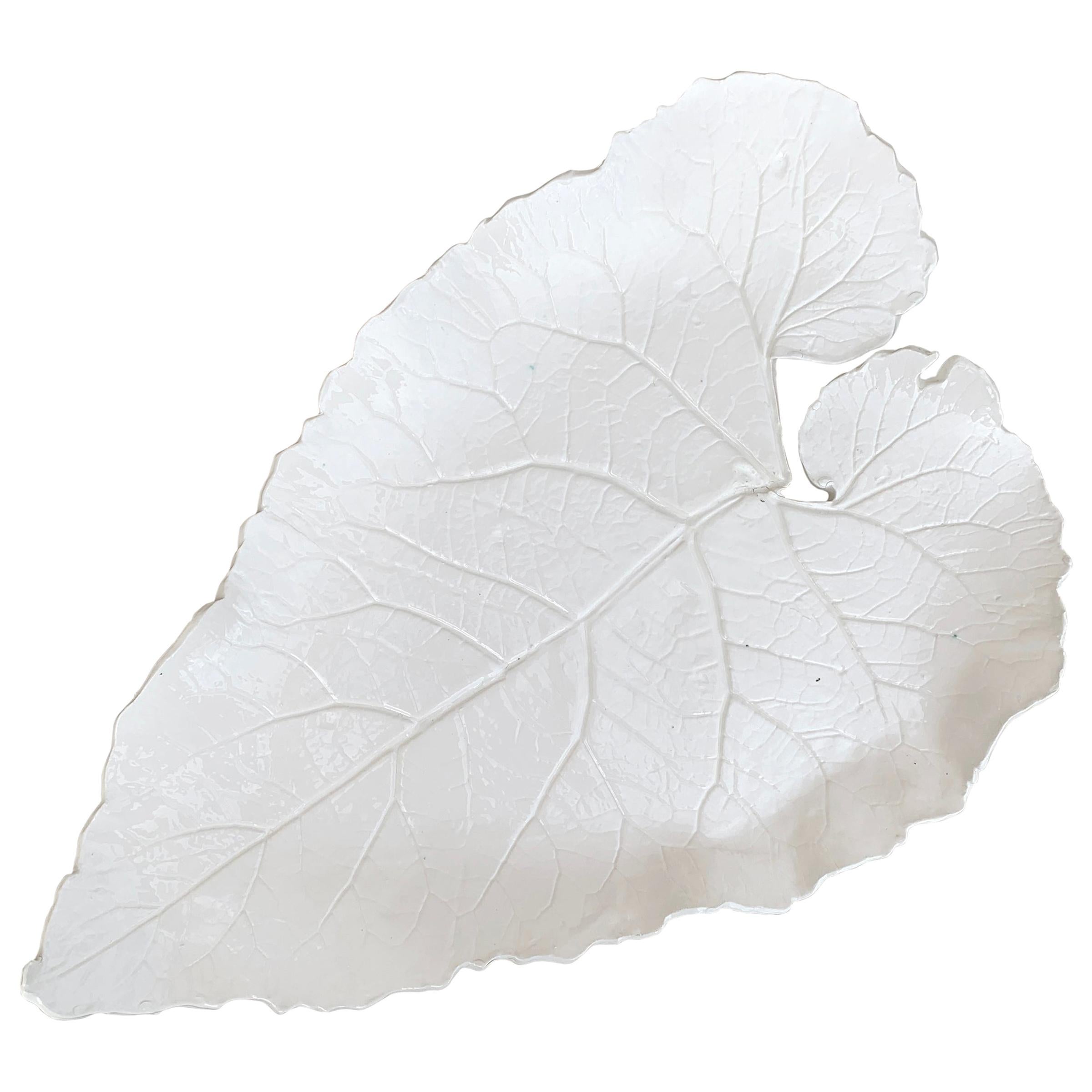 Large Porcelain Leaf Platter For Sale