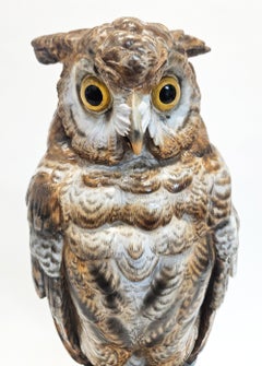 Large Porcelain Owl, Ernst Bohne & Sohne, Rudolstadt Volkstedt, Germany, c. 1880