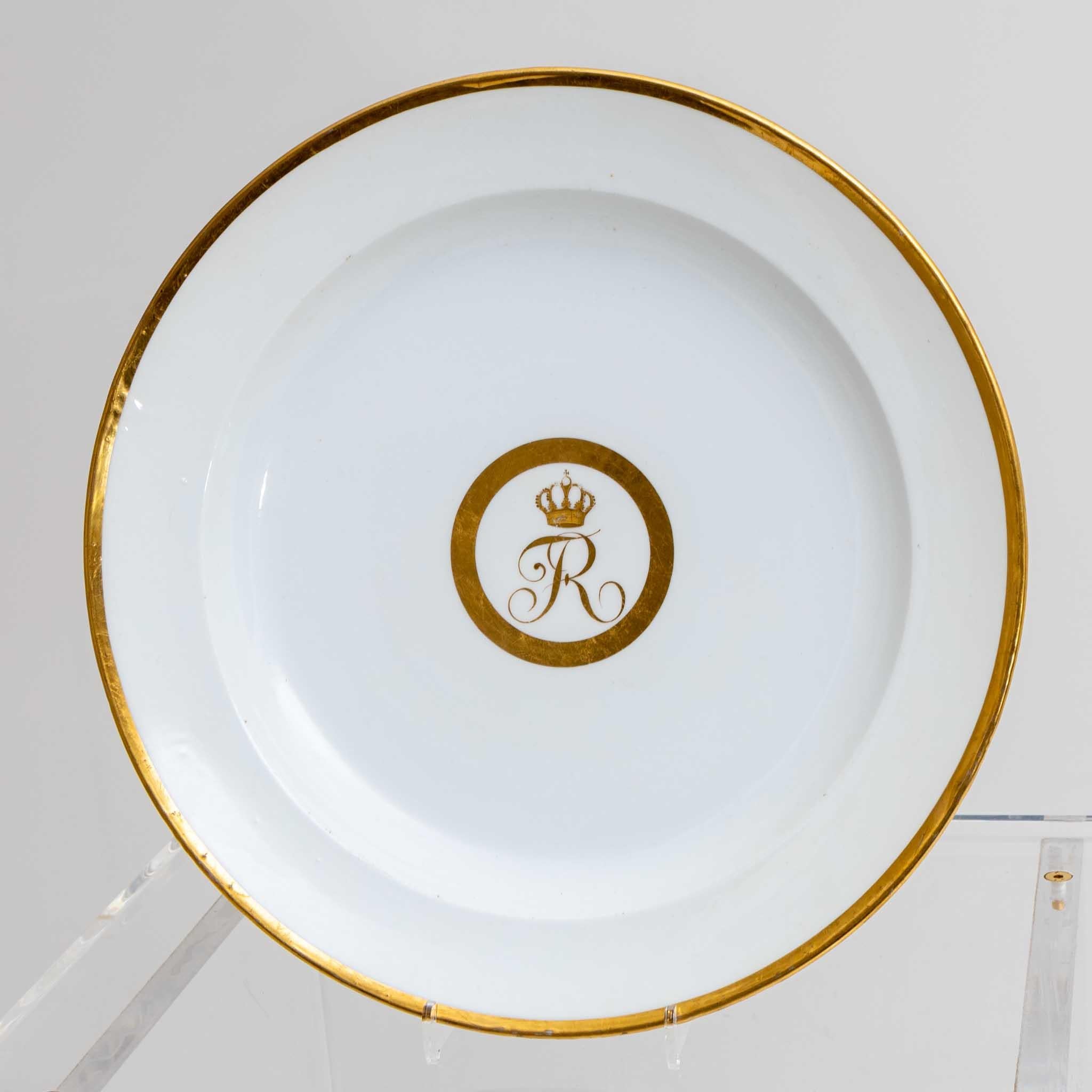 19th Century Large Porcelain Plate, Frederick i, Ludwigsburg, Around 1810 For Sale