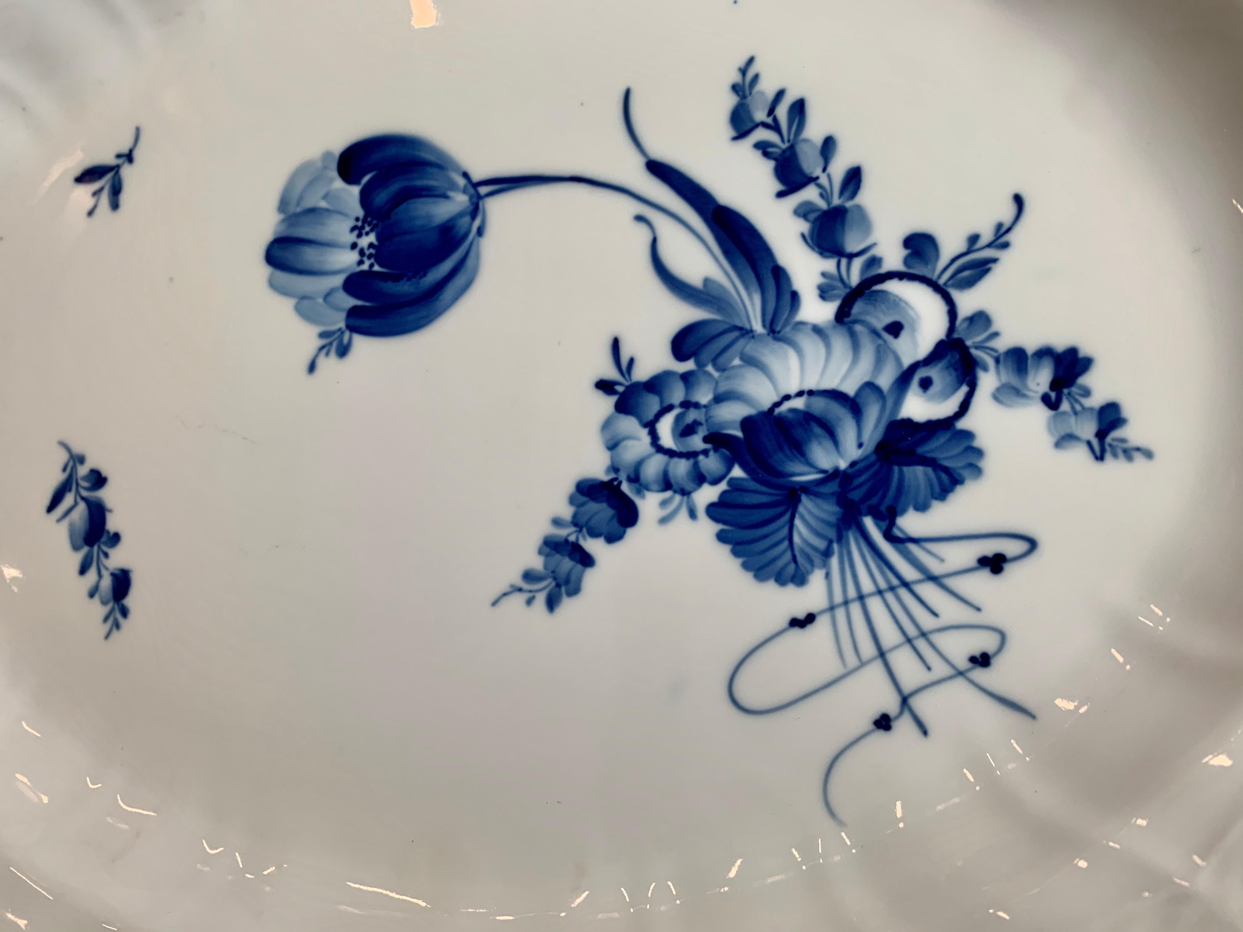 Late 20th Century  Royal Copenhagen Large Porcelain Platter in the Blue Flower Pattern