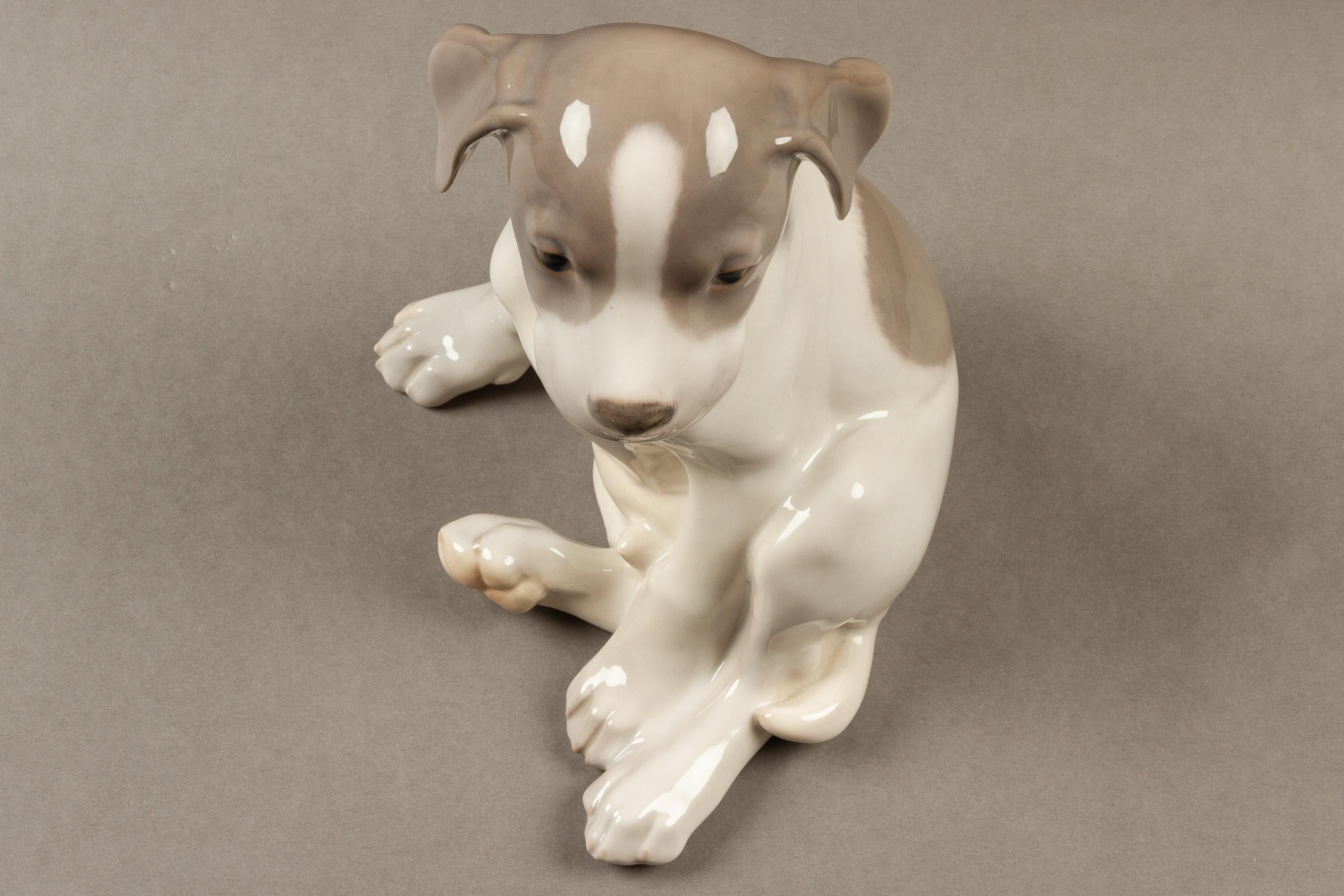 Large Porcelain Puppy 1452/259 by Erik Nielsen for Royal Copenhagen, 1952 1