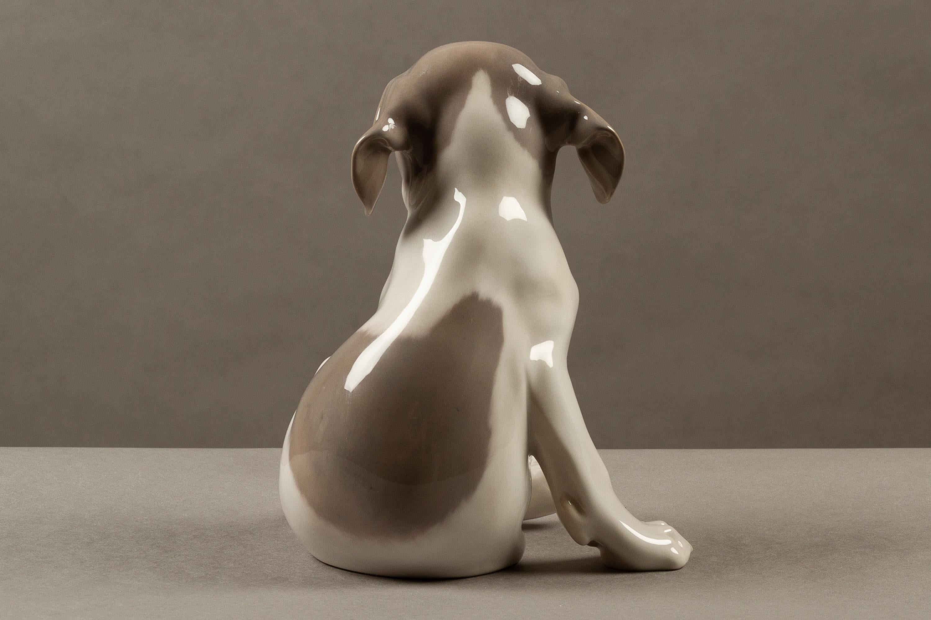 Art Nouveau Large Porcelain Puppy 1452/259 by Erik Nielsen for Royal Copenhagen, 1952