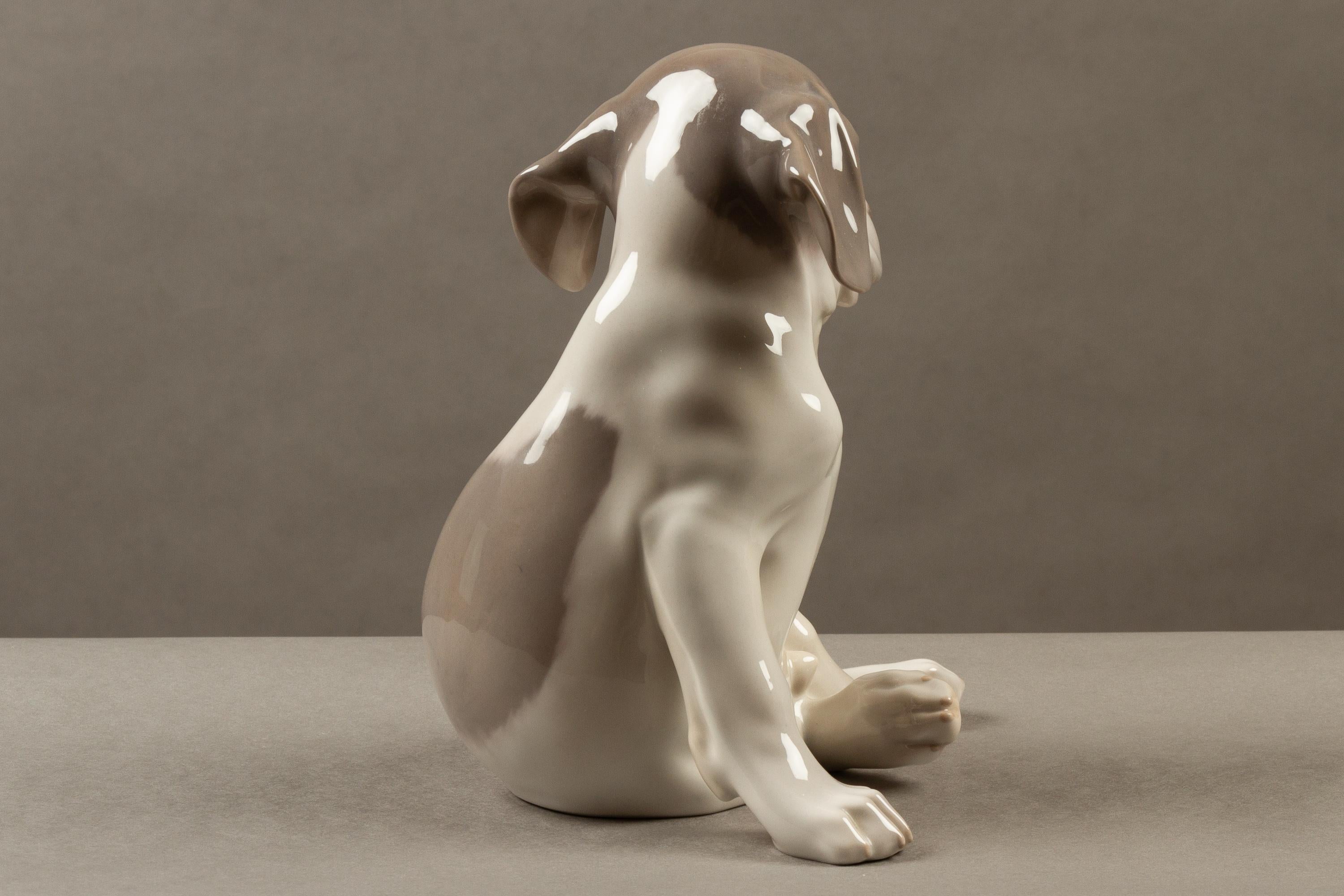 Danish Large Porcelain Puppy 1452/259 by Erik Nielsen for Royal Copenhagen, 1952