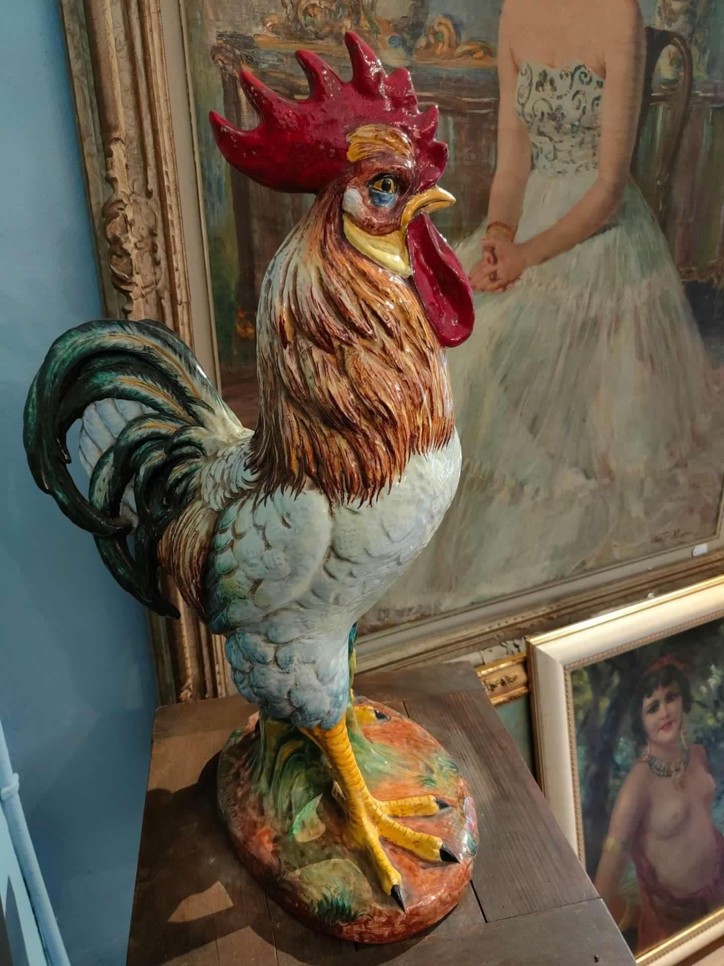 Large porcelain rooster, Zaccagnini In Good Condition For Sale In Alba, IT