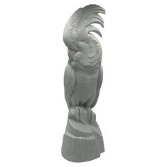Large Porcelain Sculpture by Edouard-Marcel Sandoz "Cacatoès"