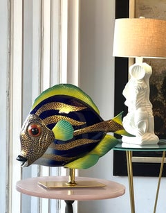 Große surrealistische Fischskulptur aus Porzellan von Mangani für Oggetti